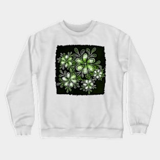 Green floral emblem with jagged edge Crewneck Sweatshirt